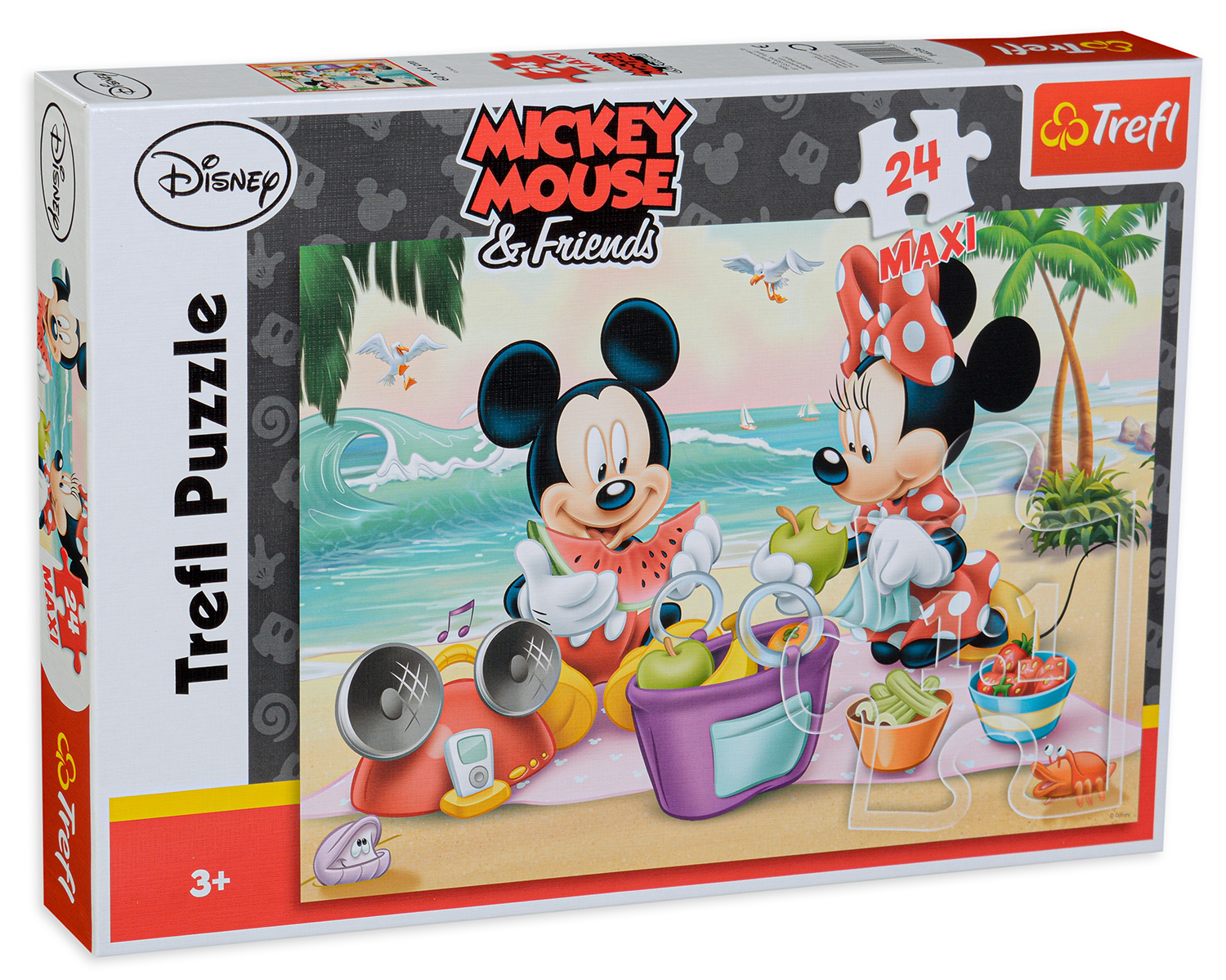 Пъзел Trefl от 24 макси части - Мики Пикник на плажа