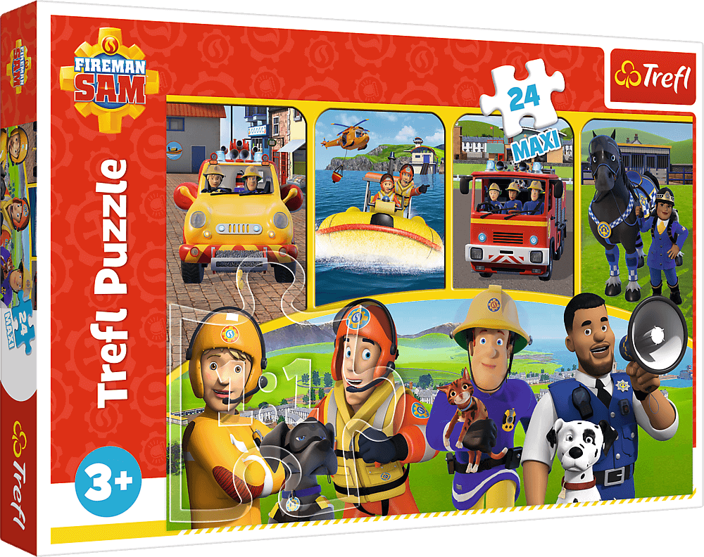Пъзел Trefl от 24 макси части - Пожарникарят Сам и приятели