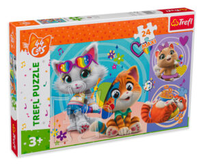 Пъзел Trefl от 24 макси части - Щастливи котки