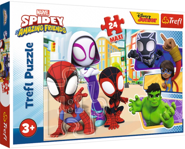 Пъзел Trefl от 24 макси части - Спайди и неговите приятели