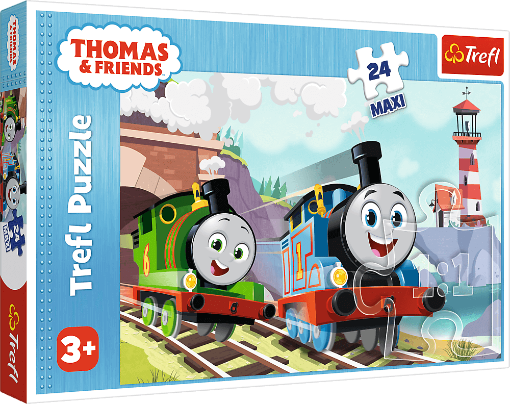 Пъзел Trefl от 24 макси части - Том и Пърси на релсите