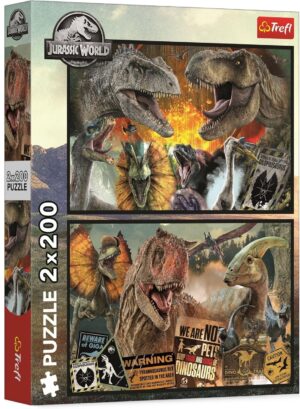 Пъзел Trefl от 2 x 200 части - Праисторически свят