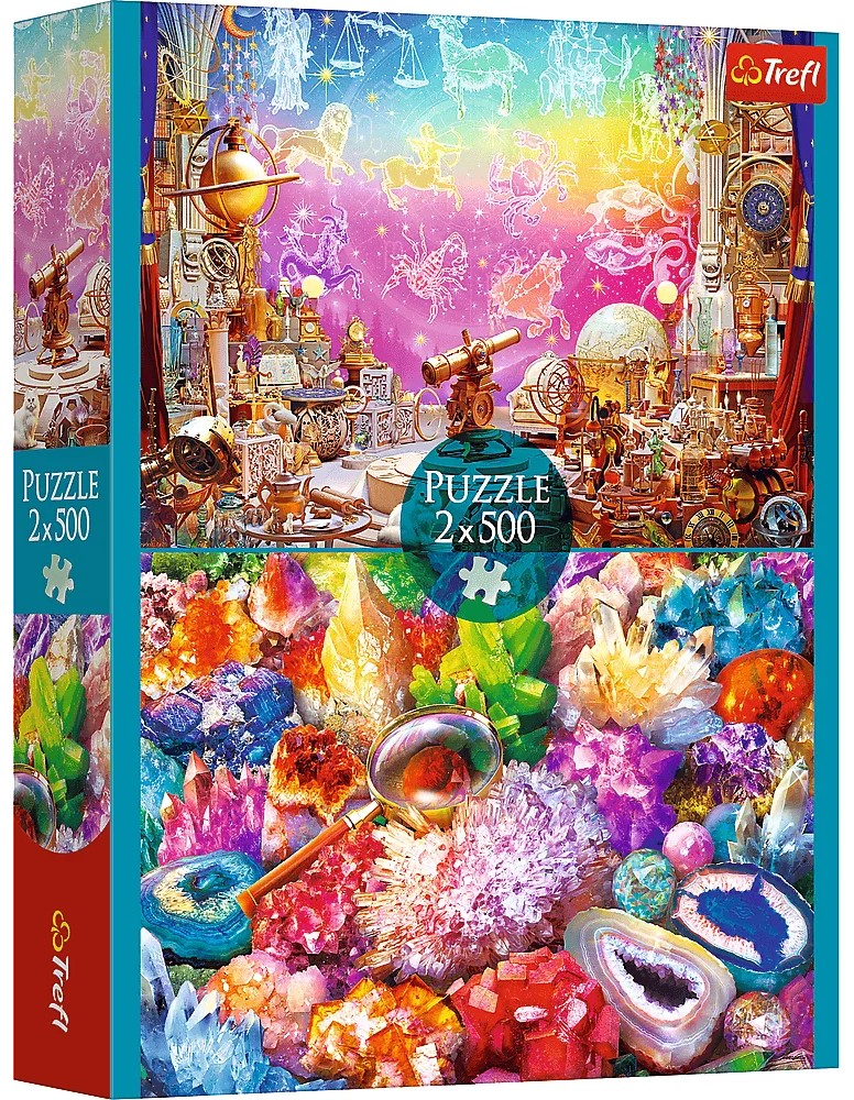 Пъзел Trefl от 2 x 500 части - Космос и кристали