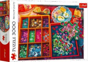 Пъзел Trefl от 3000 части - Вечер с пъзели