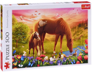 Пъзел Trefl от 500 части - Коне сред полята