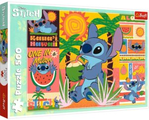 Пъзел Trefl от 500 части - Ваканция със Стич