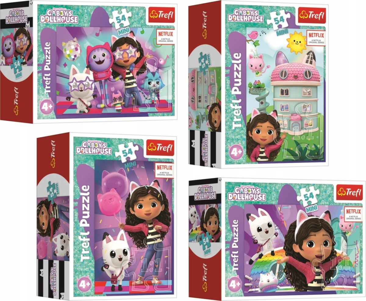 Мини пъзел Trefl от 54 мини части - Винаги е забавно с Габи, асортимент