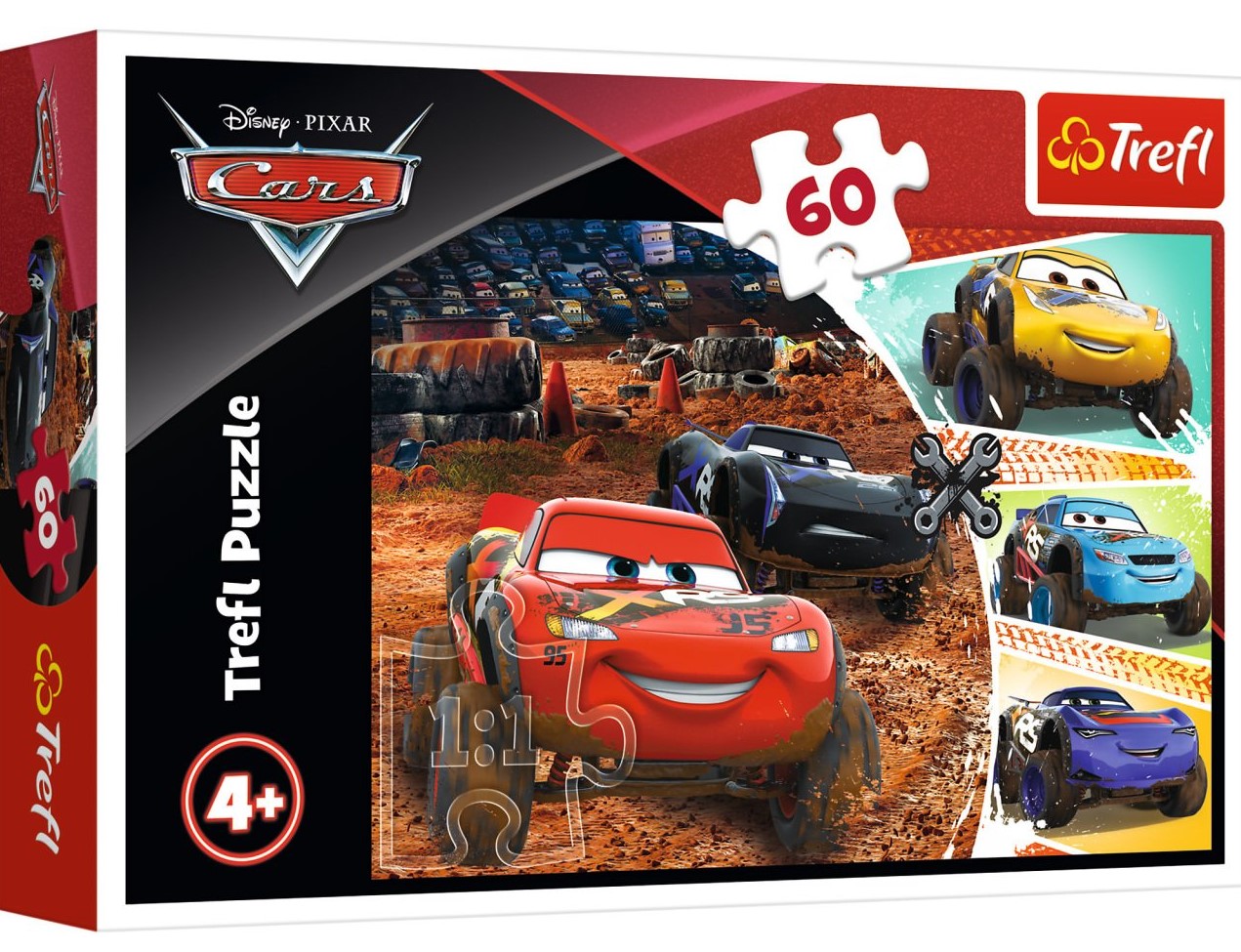 Пъзел Trefl от 60 части - Маккуин Светкавицата и приятели