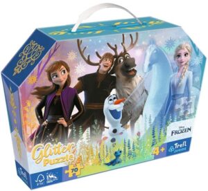 Пъзел Trefl с брокат от 70 части - Приятелство с Елза и Ана