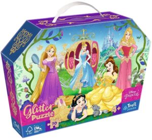 Пъзел Trefl с брокат от 70 части - Щастливи принцеси