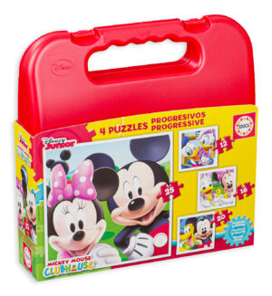 Пъзел в куфарче Educa 4 в 1 - Клубът на Мики Маус