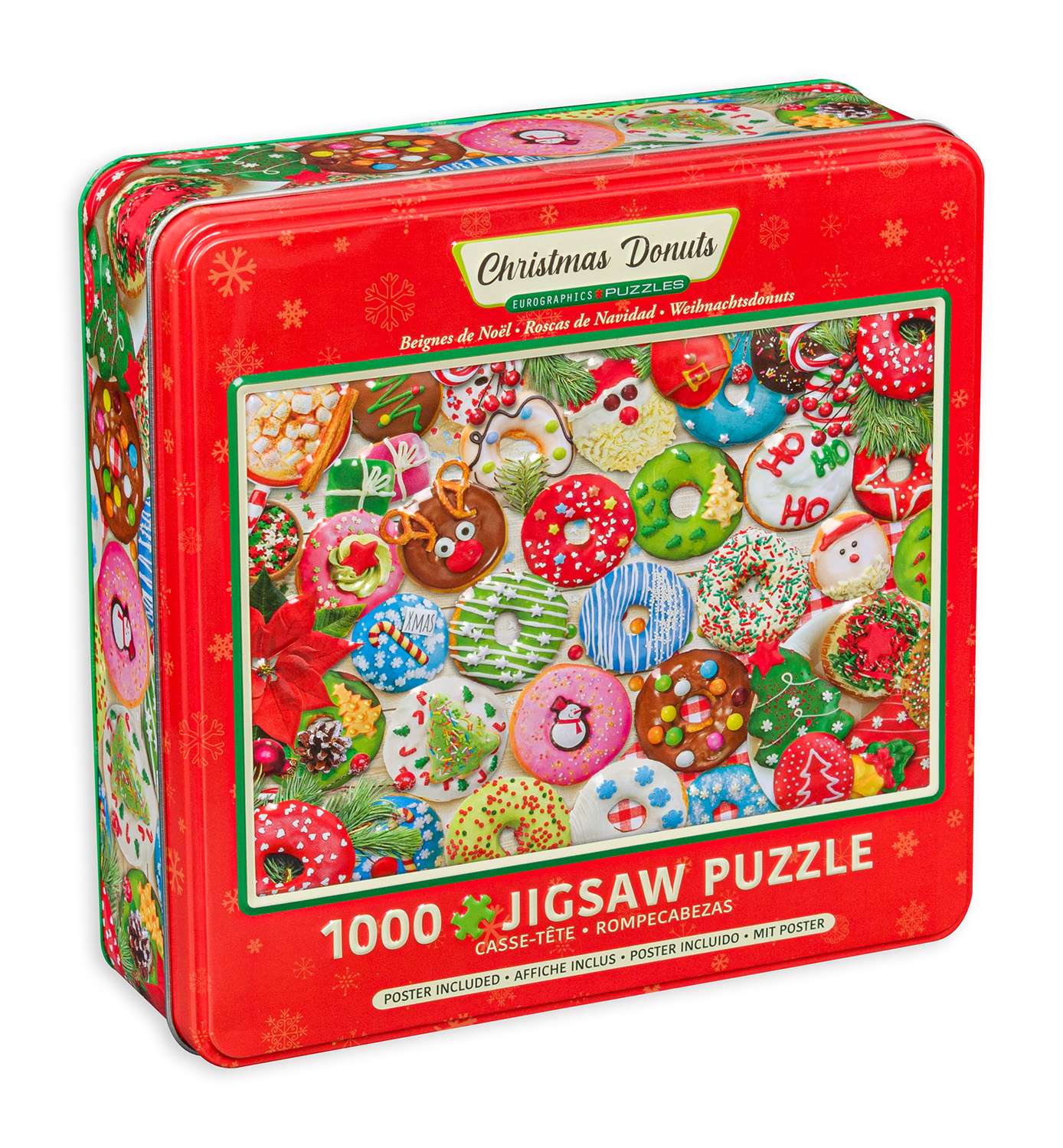 Пъзел в метална кутия Eurographics от 1000 части - Коледни донъти
