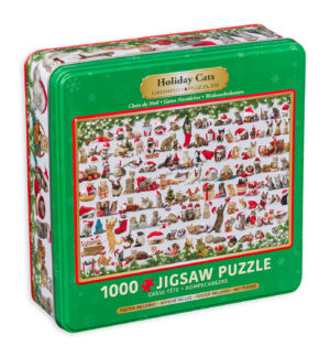 Пъзел в метална кутия Eurographics от 1000 части - Коледни котета