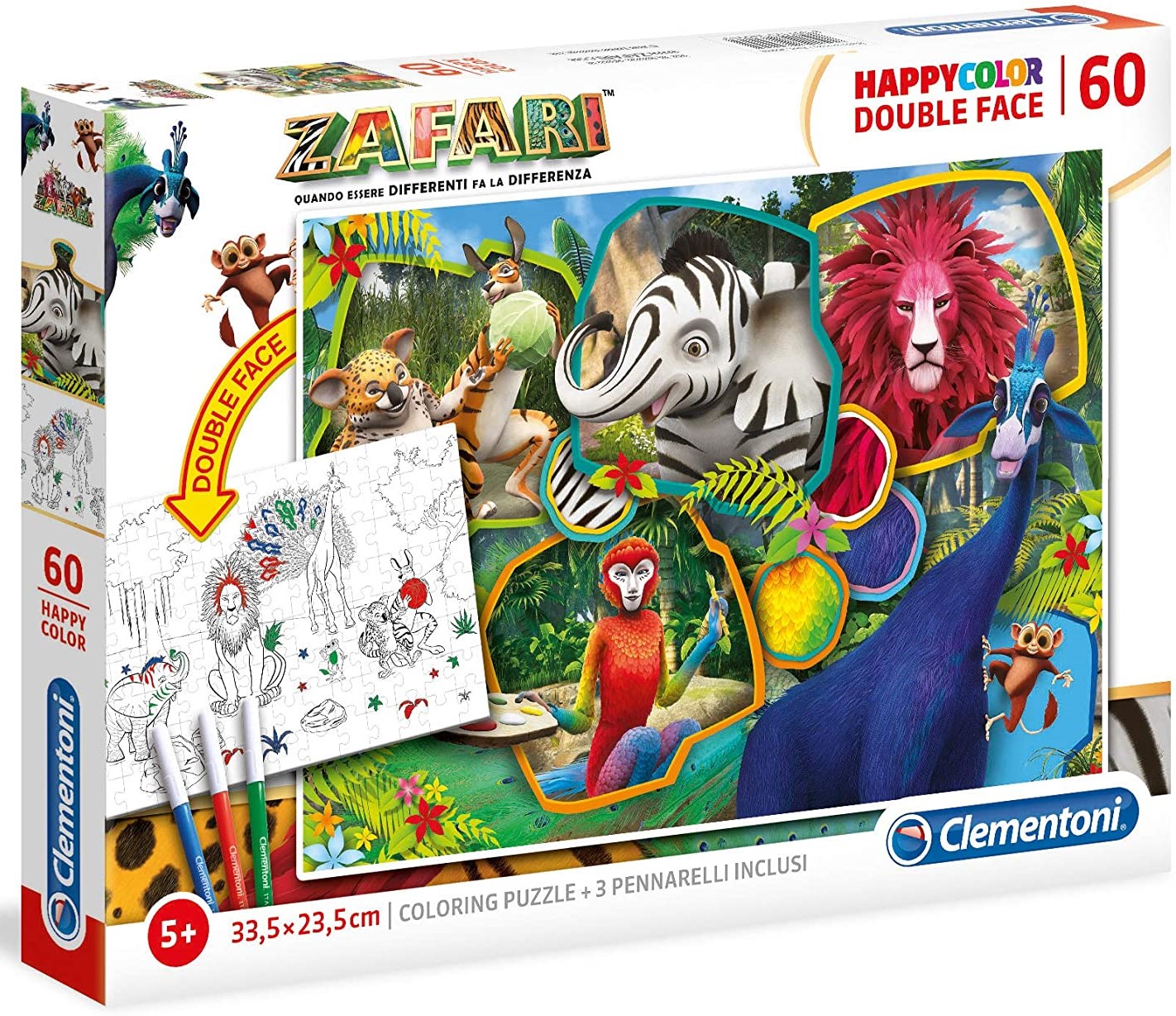 Пъзел за оцветяване Clementoni от 60 части - Сафари