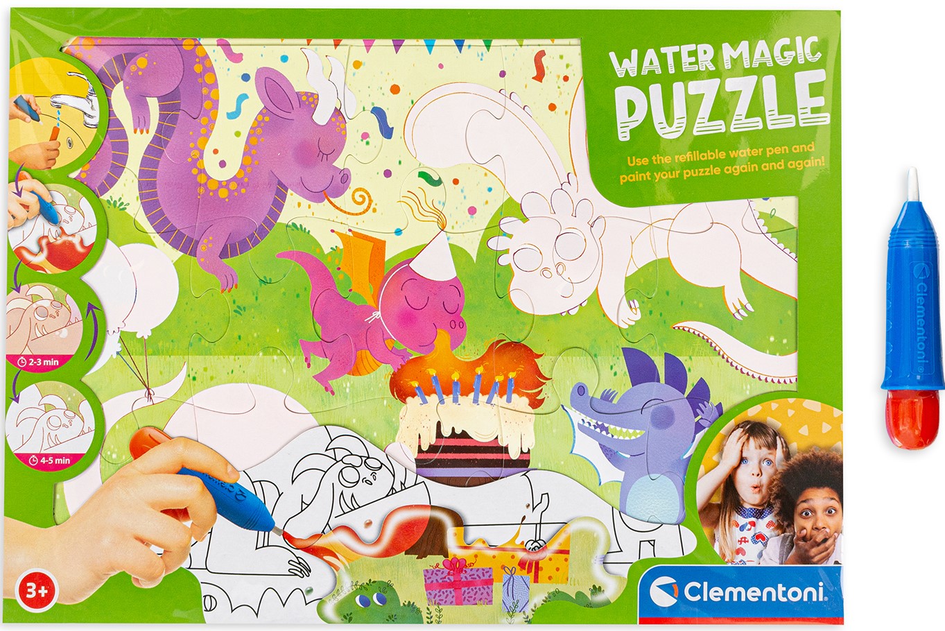 Пъзел за оцветяване с вода Clementoni от 15 части - Дракони