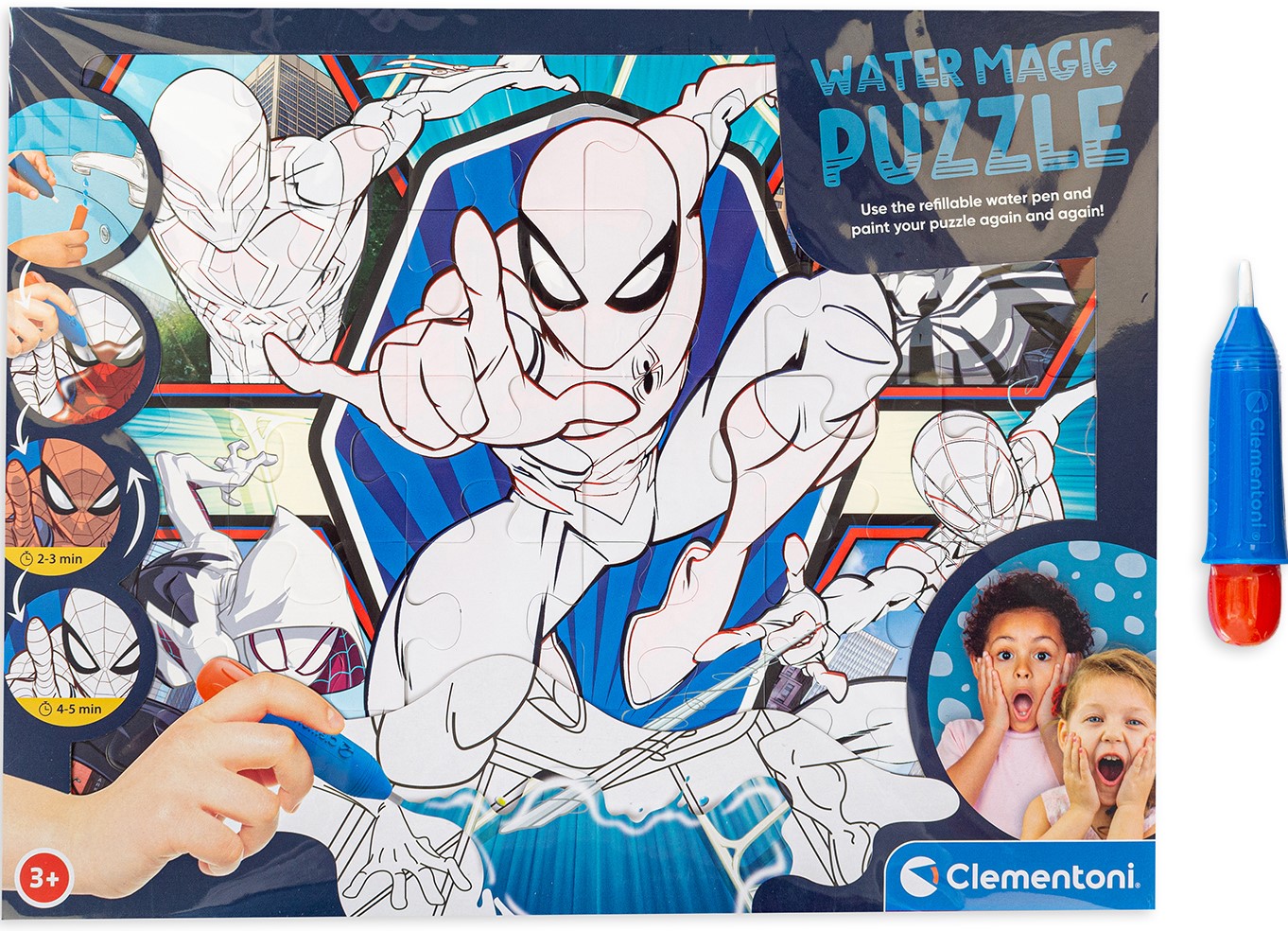 Пъзел за оцветяване с вода Clementoni от 30 части - Спайдърмен