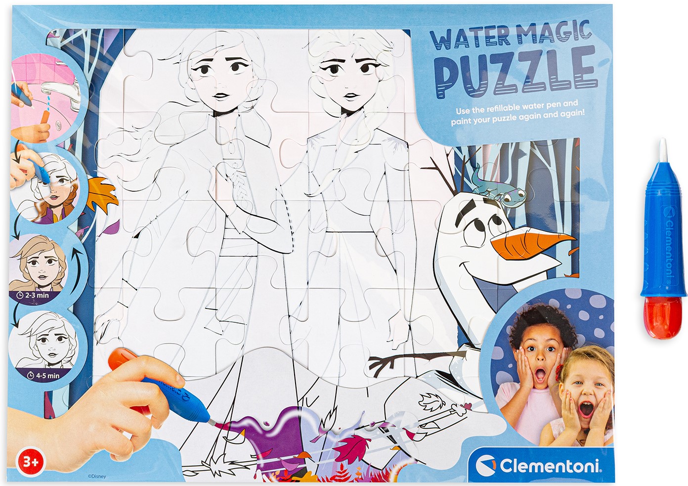 Пъзел за оцветяване с вода Clementoni от 30 части - Замръзналото кралство 2