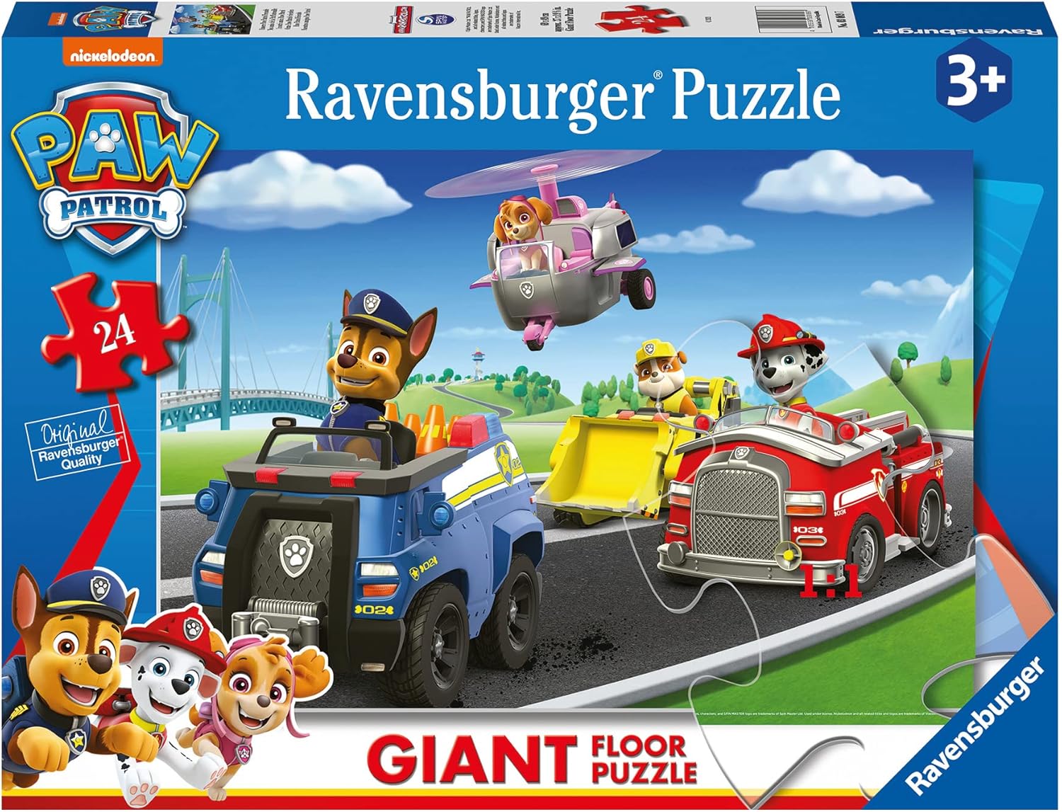 Пъзел за под Ravensburger от 24 части - Пес Патрул, вариант 1