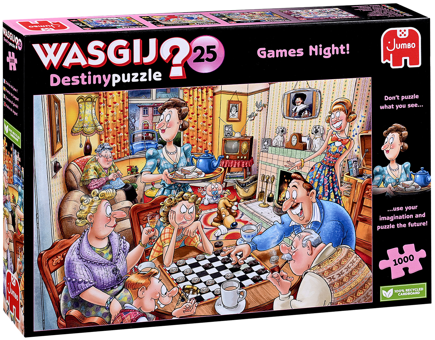 Пъзел-загадка Jumbo от 1000 части - Вечер на игрите