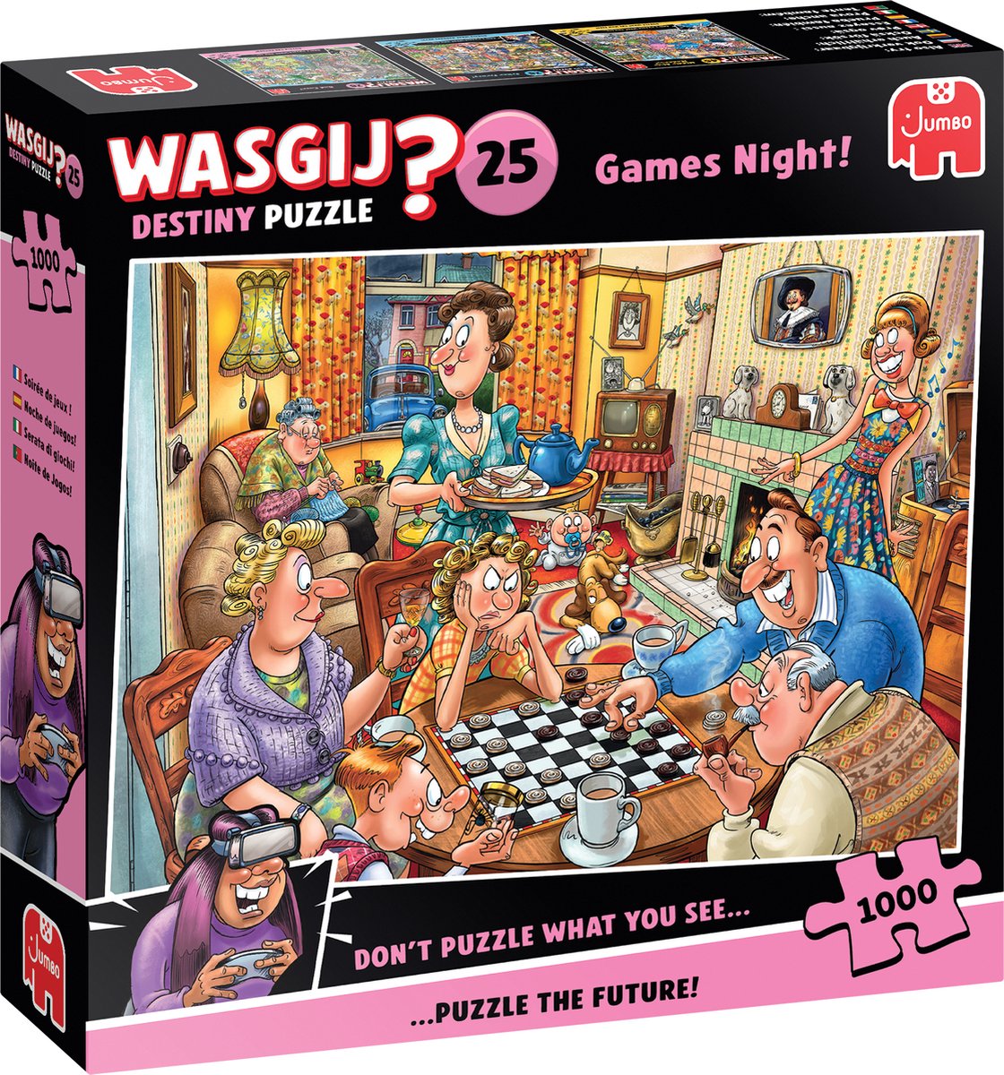 Пъзел-загадка Jumbo от 1000 части - Вечер на игрите