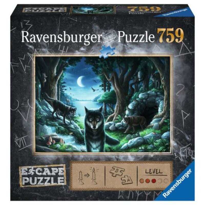 Пъзел-загадка Ravensburger от 759 части - Вълк в нощта