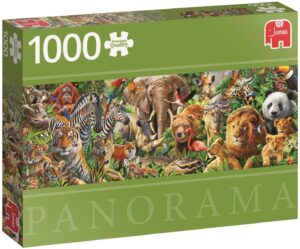 Панорамен пъзел Jumbo от 1000 части - Дивият живот в Африка
