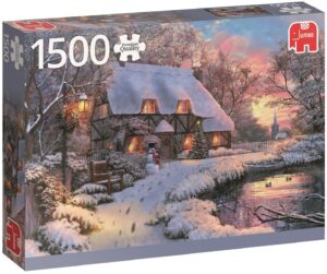 Пъзел Jumbo от 1500 части - Зимна къщичка