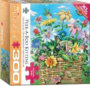 Пъзел Eurographics от 300 XL части - Котешка игра на криеница, Гери Патерсън