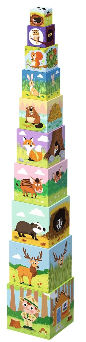 Пирамида от кубчета Trefl - Животни в гората