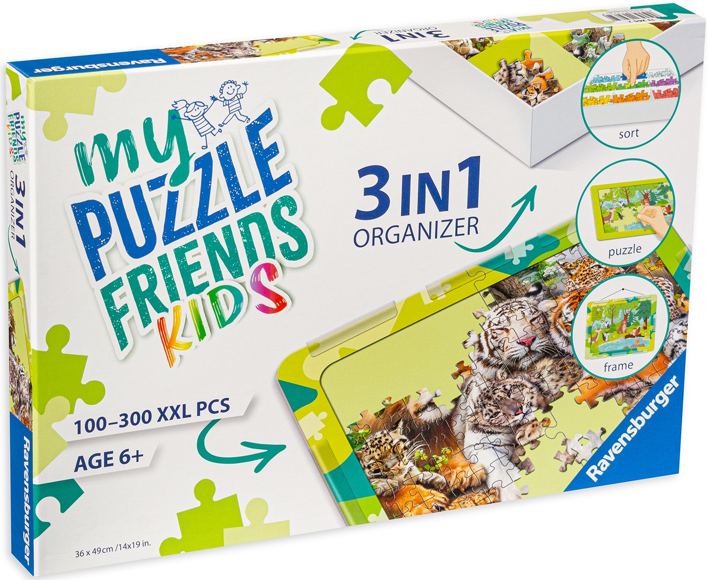 Подложка Ravensburger за редене на пъзели до 300 XXL части - 3 в 1