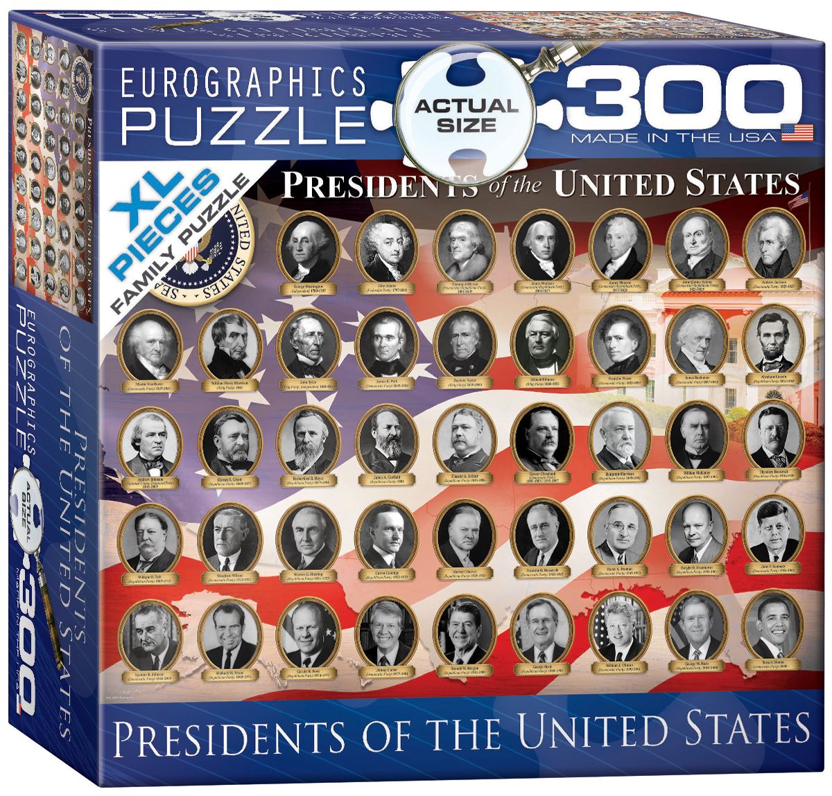 Пъзел Eurographics от 300 XL части - Президенти на САЩ