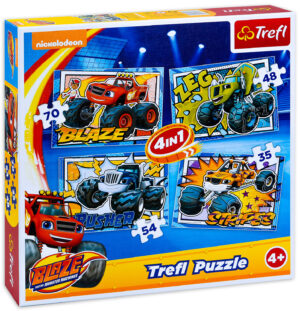 Пъзел Trefl 4 в 1 - Блейз и приятелите му