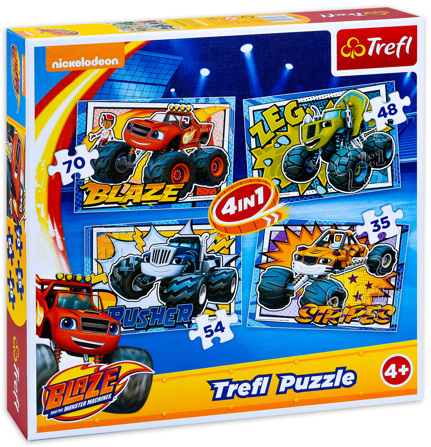 Пъзел Trefl 4 в 1 - Блейз и приятелите му
