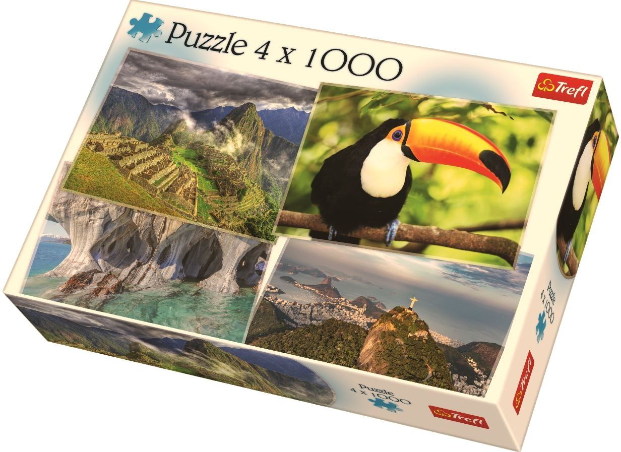 Пъзел Trefl от 4 x 1000 части - Южна Америка