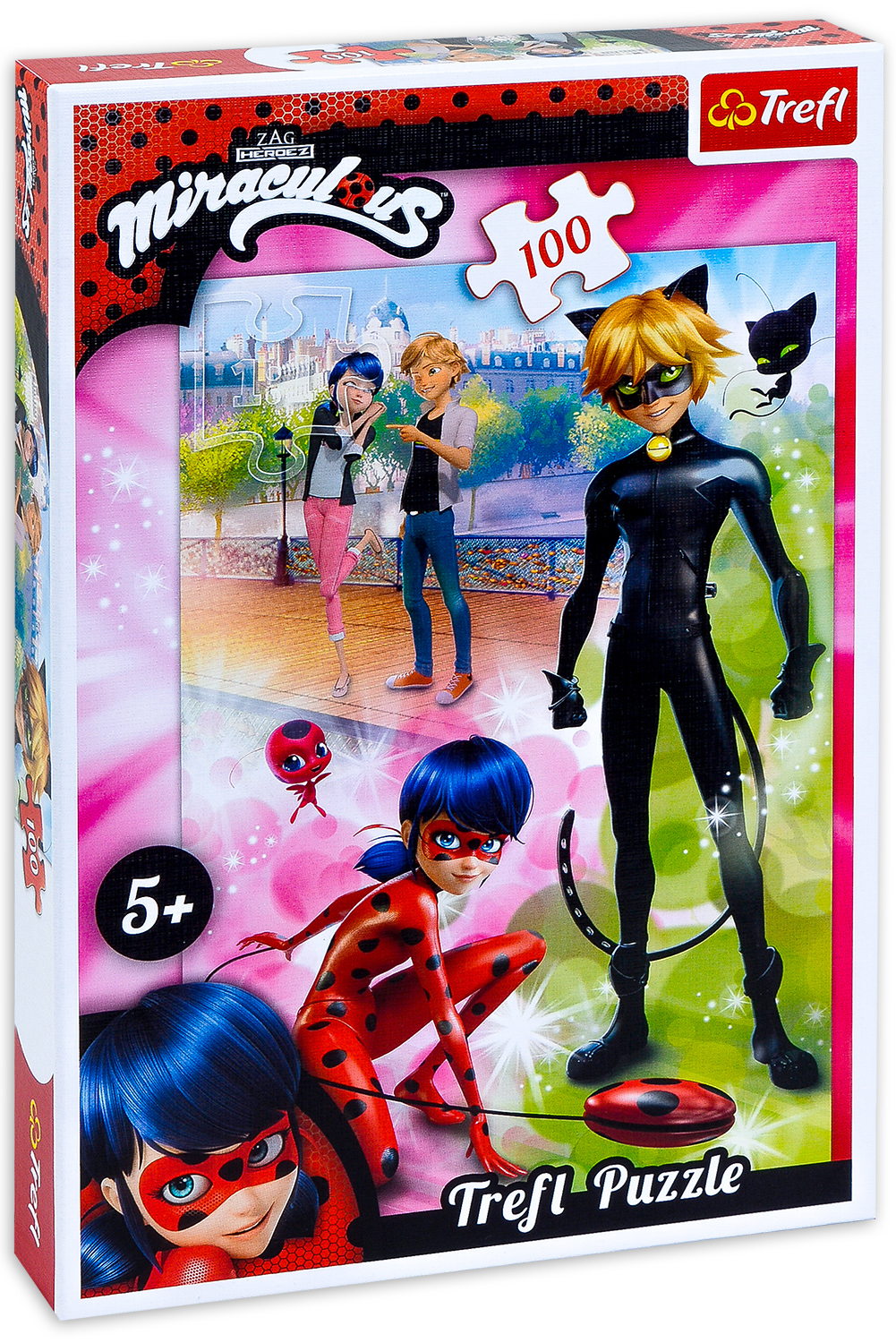 Пъзел Trefl от 100 части - Приключенията на Калинката и Черния котарак