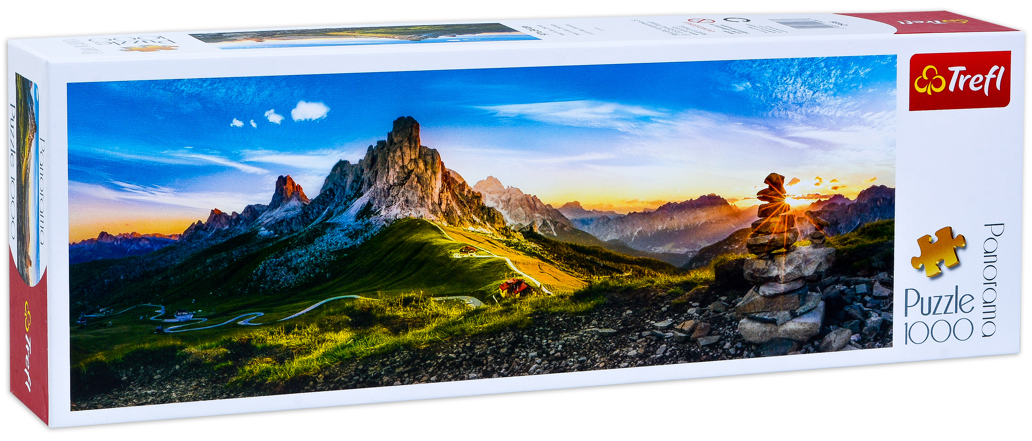 Панорамен пъзел Trefl от 1000 части - Проход Гиау, Доломити