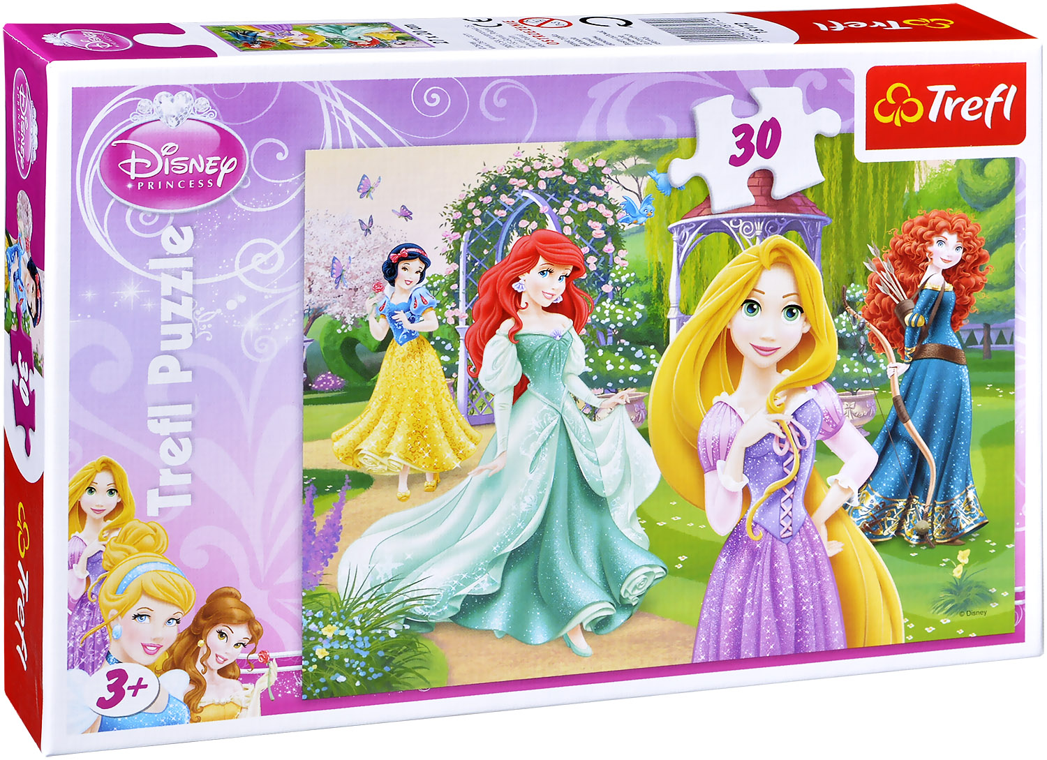 Пъзел Trefl от 30 части - Рапунцел, Мерида, Ариел и Снежанка