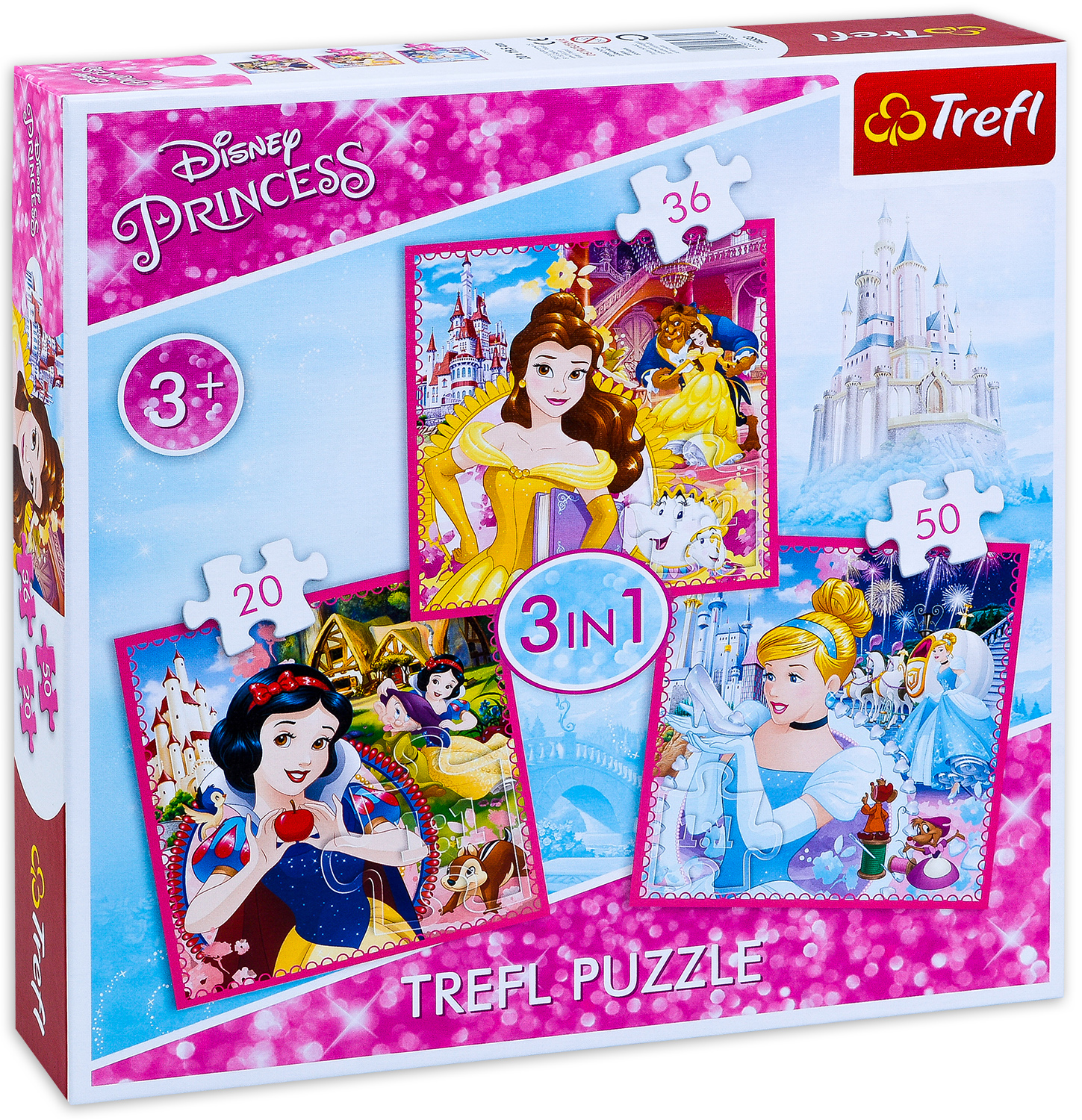 Пъзел Trefl 3 в 1 - Дисни принцеси