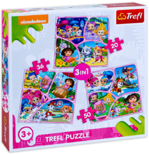 Пъзел Trefl 3 в 1 - Забавлявай се с нас