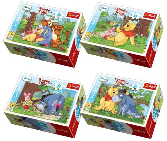 Мини пъзел Trefl от 54 части - Мечо Пух, лято в гората, асортимент