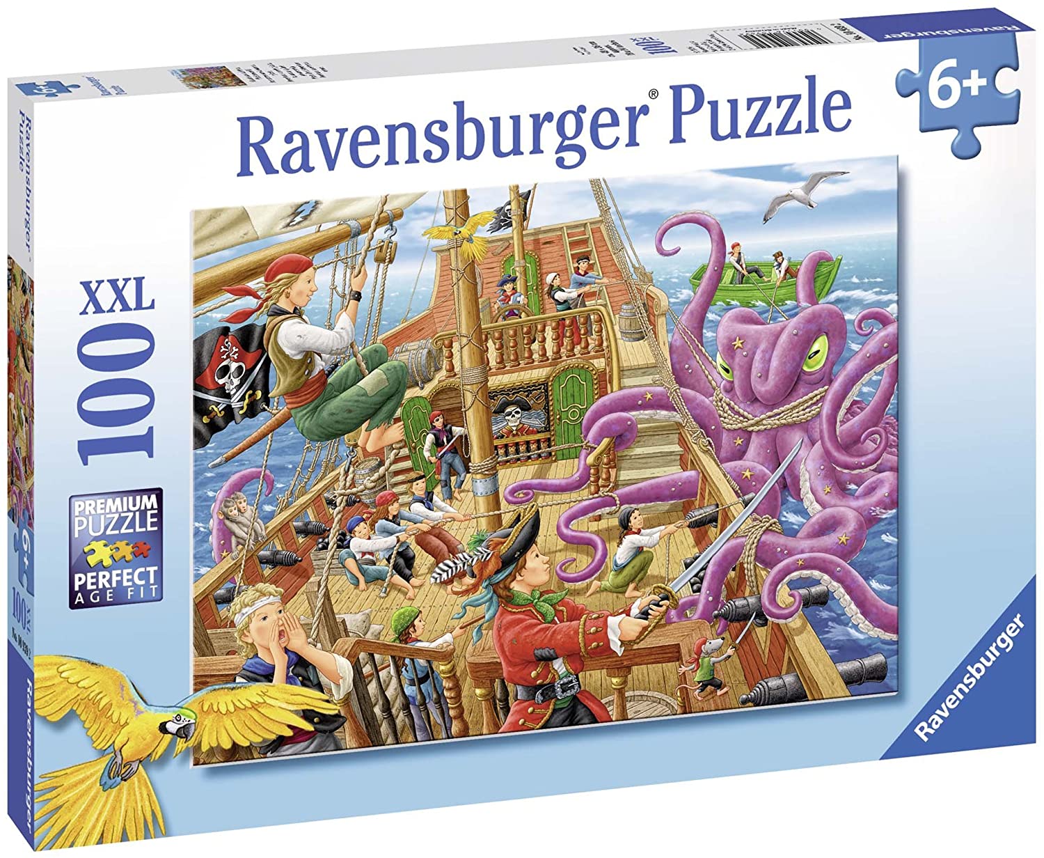 Пъзел Ravensburger от 100 XXL части - Приключения на пиратската лодка