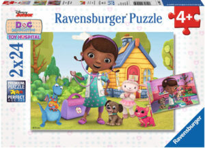 Пъзел Ravensburger от 2 x 24 части - Ветеринарната клиника на Док Макстъфинс