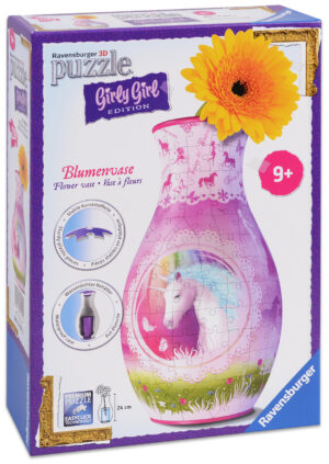 3D пъзел Ravensburger от 216 части - Сглоби си ваза с Еднорози
