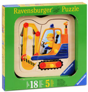 Дървен пъзел Ravensburger от 5 части - Багер