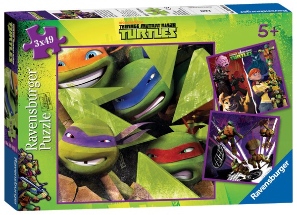 Пъзел Ravensburger от 3 x 49 части - Костенурките Нинджа