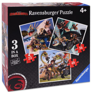 Пъзел Ravensburger 3 в 1 - Приключение с дракони