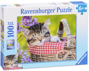 Пъзел Ravensburger от 100 XXL части - Спящо Котенце