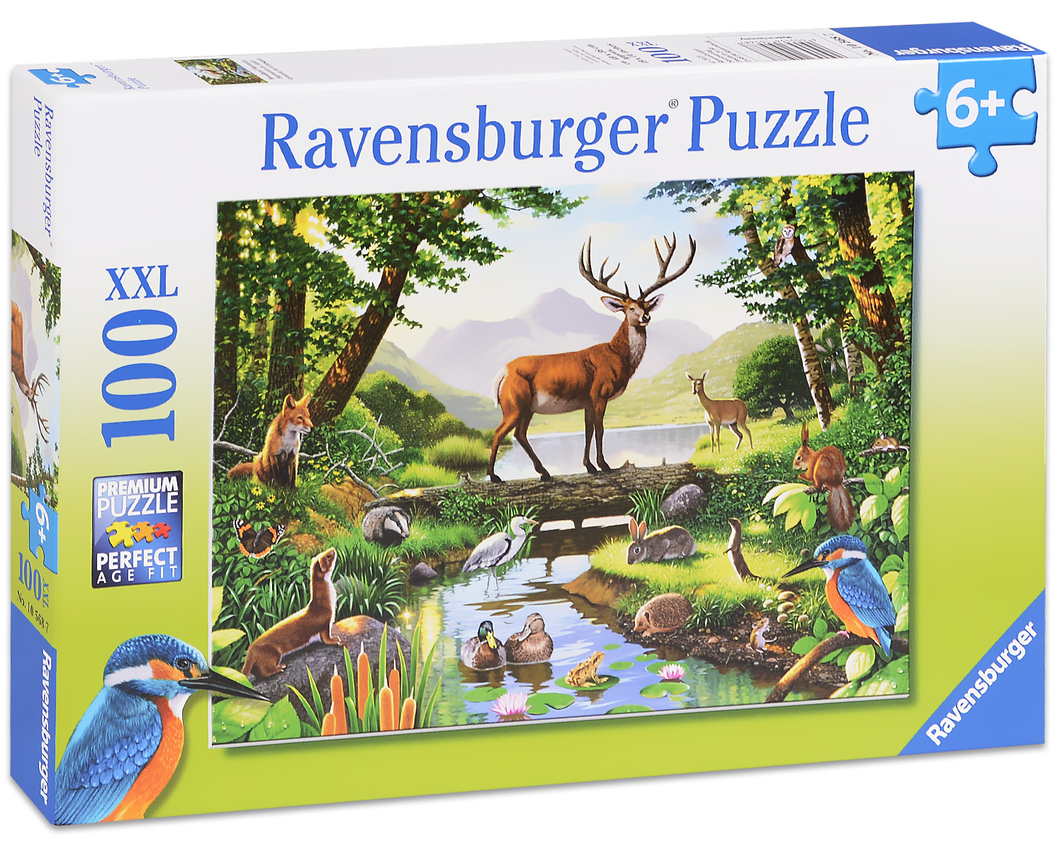 Пъзел Ravensburger от 100 XXL части - Гора с животни