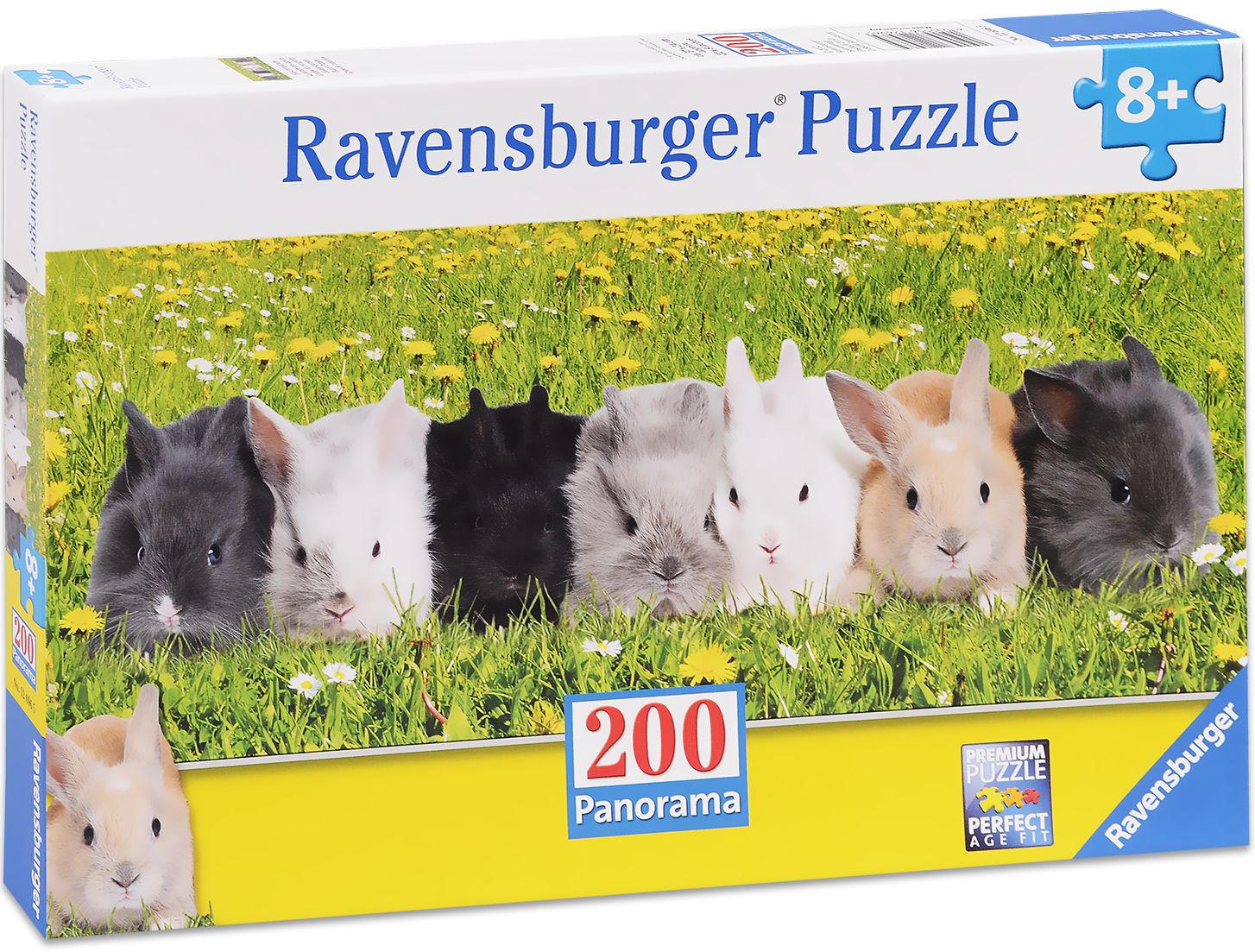 Панорамен пъзел Ravensburger от 200 части - Зайци