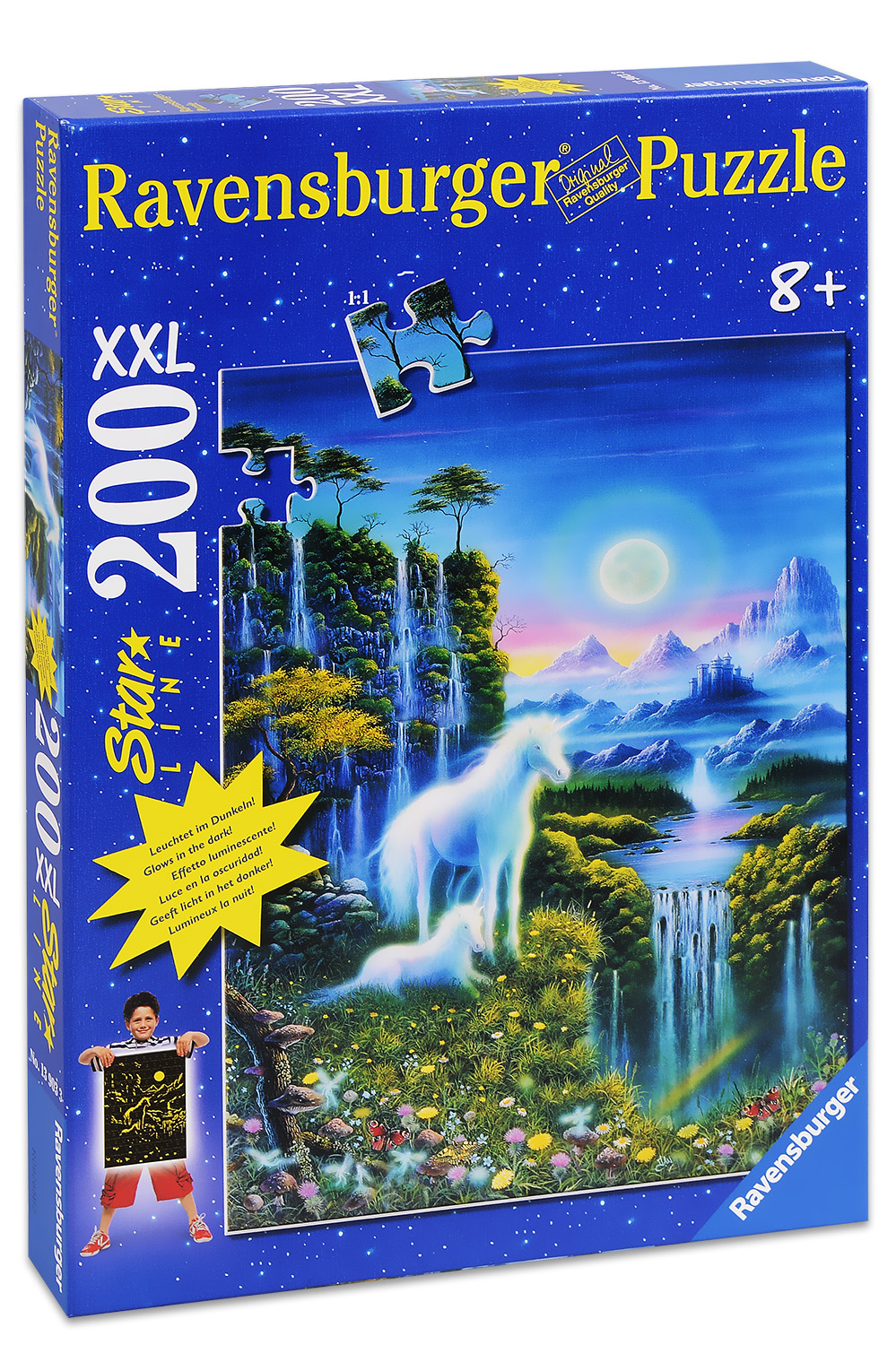 Светещ пъзел Ravensburger от 200 XXL части - Еднорози